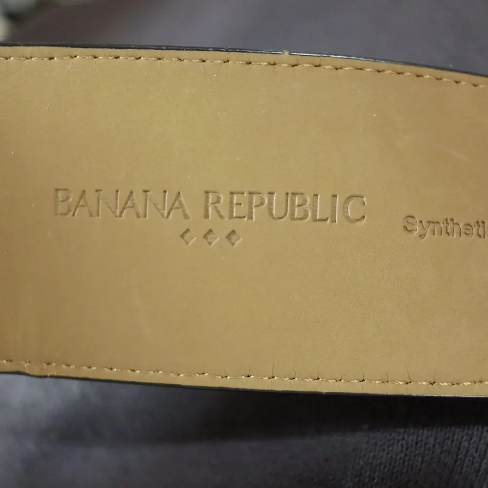 Banana Republic Chunky Wide Faux Leather Croc Textured Belt Y2K Small